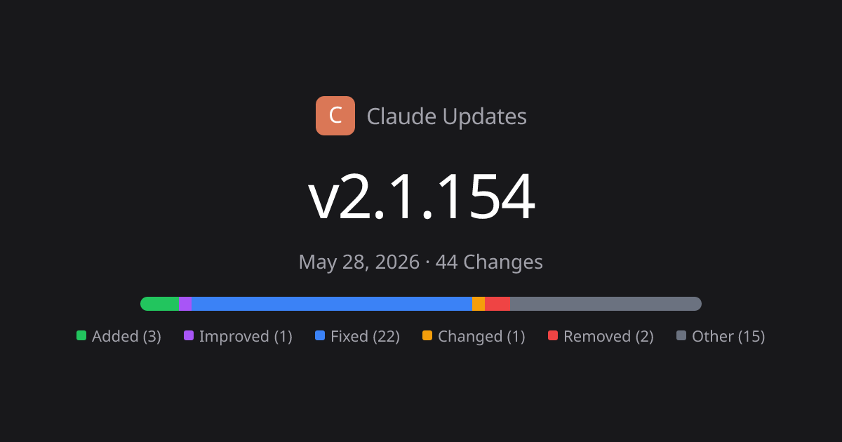Claude Code v2.1.154 Release Notes - 44 Changes | Claude Updates