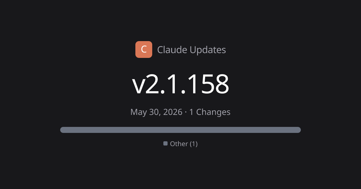 Claude Code v2.1.158 Release Notes - 1 Change | Claude Updates