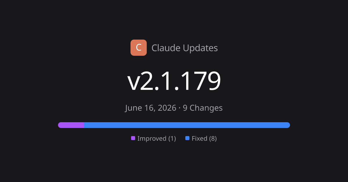 Claude Code v2.1.179 Release Notes - 9 Changes | Claude Updates