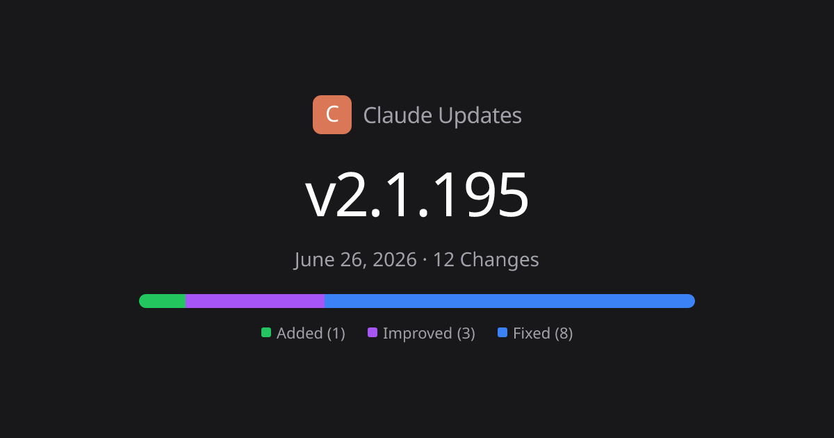 Claude Code v2.1.195 Release Notes - 12 Changes | Claude Updates